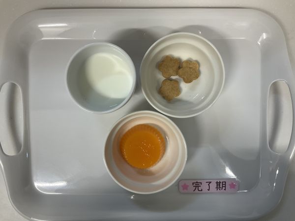<完了>人参ゼリーきな粉クッキー牛乳
