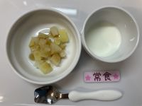 《常食》おやつはみたらしポテトです。